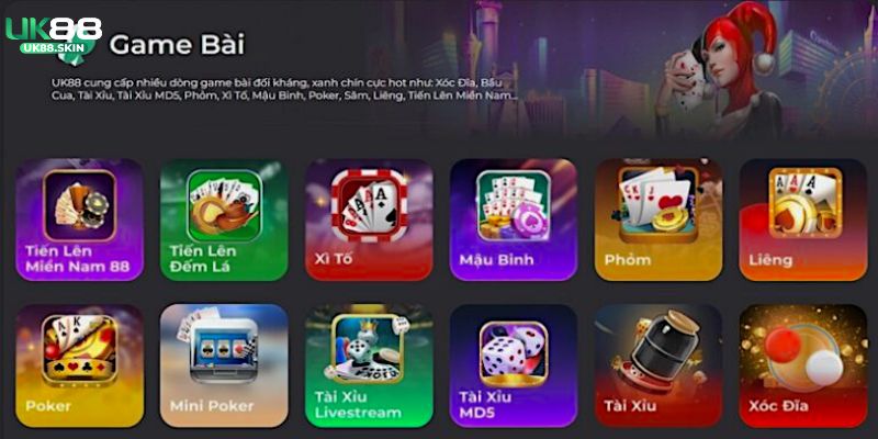 Game Bài UK88 - Khám Phá Top Các Sản Phẩm Chất Lượng Nhất 1 Lý do mà bạn nên lựa chọn game bài để thử sức mỗi ngày